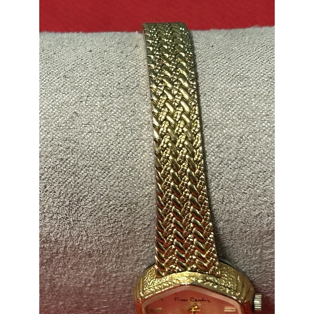 Vintage PIERRE CARDIN Designer Quartz Gold Plated Ladies Watch with Bracelet